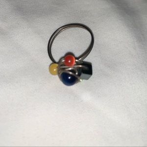 Abstract shaped silver fashion ring